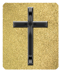 Black Single Cross Shimmer Gold
